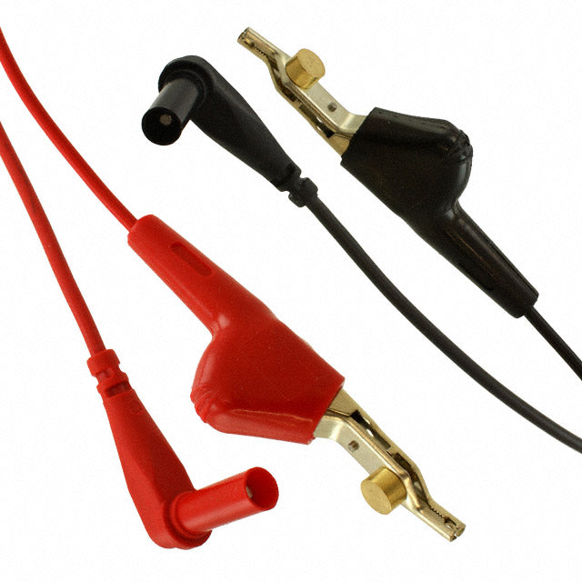 Fluke Pomona 6483-48-02 5 Way Patch Cord 30VAC, Sheathed RT Angle Set (Black and Red) - 2530568