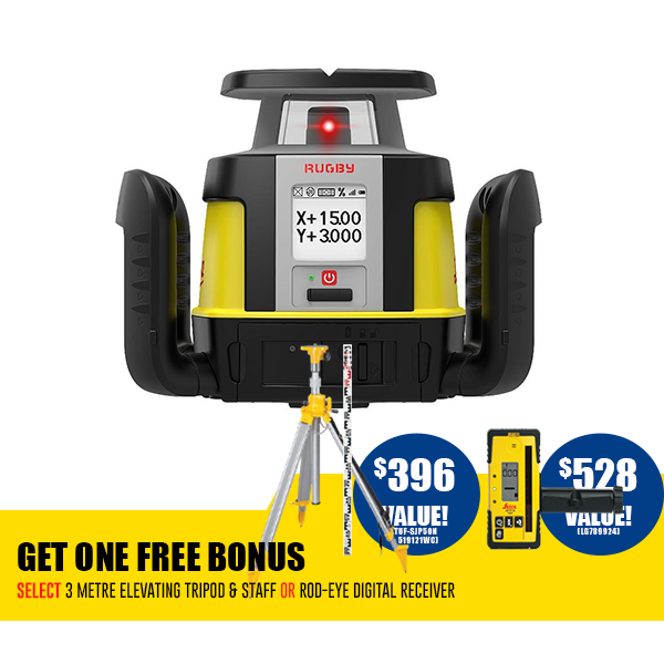 Leica Rugby CLH & CLX300 w/ Combo Rotating Laser Level, Li-ion batteries & Charger