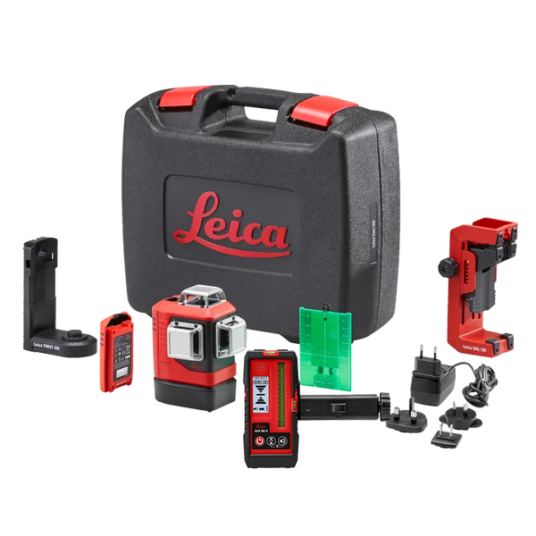 Leica Lino L6G-1, 3x360° Laser, Green Beam, Li-ion, Wall Mount, Rugged case+  RGR300-D mm Receiver