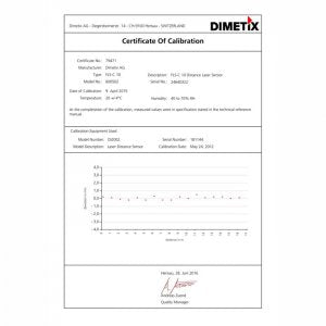 Dimetix Recalibration with calibration certificate for used Laser Sensors